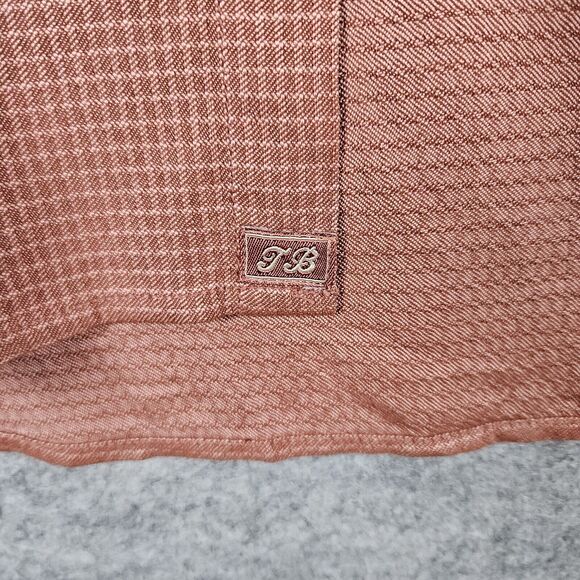 Tommy Bahama Men's 100% Silk Shirt Size M Burnt Orange Checks UNDERARM WEAR FLAW - Picture 14 of 16